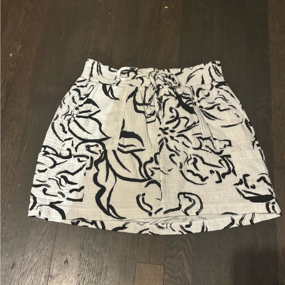 Royalty For Me Black and White Floral Mini Skirt